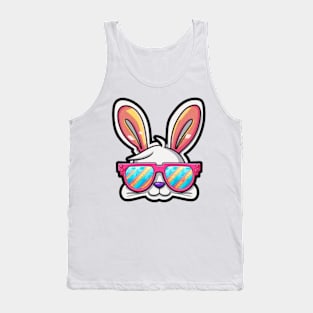 bunny face with sunglasses easter day Tank Top